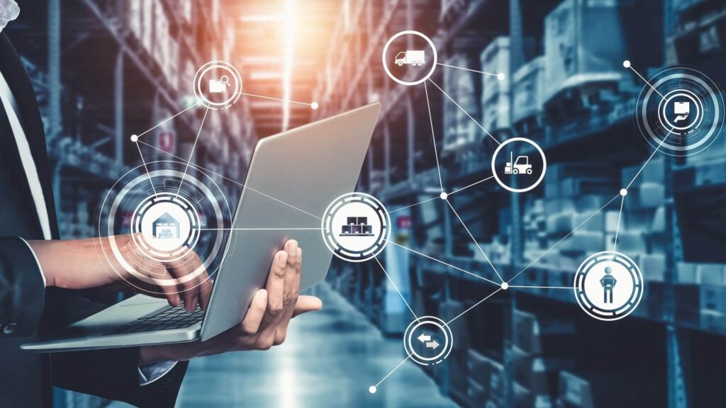 Image of a symbolic, futuristic warehouse