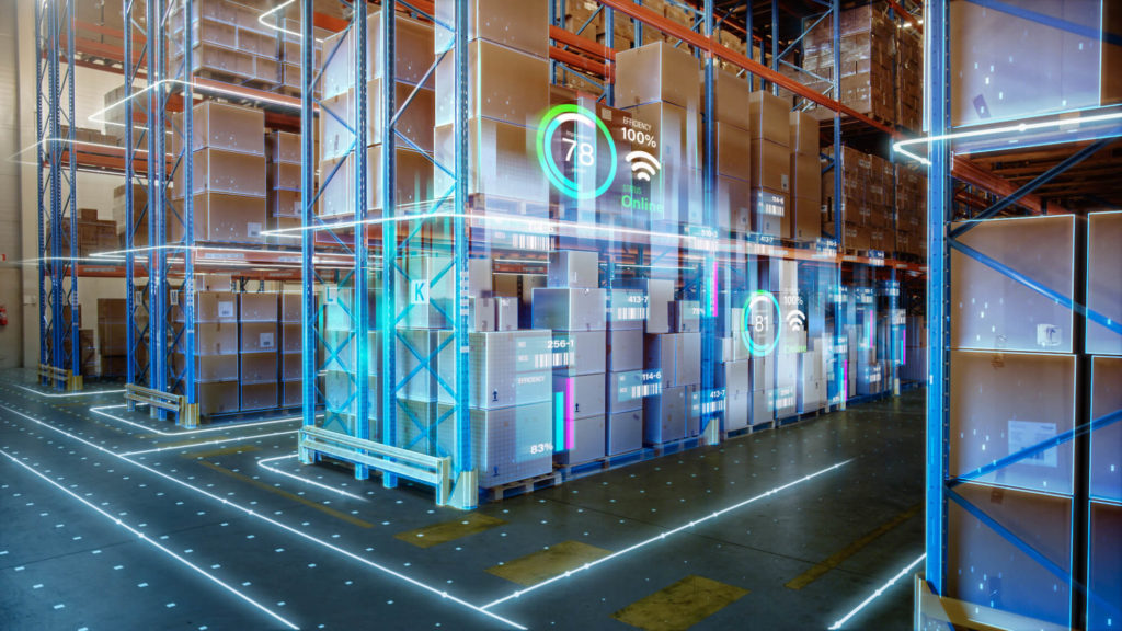 Autonomous warehouse scanning shelves