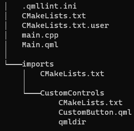 QML project structure with qmllint configuration and custom imports module.