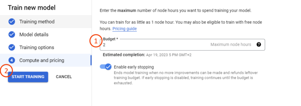 Customer churn prediction with Google AutoML 
Step 6 illustrated