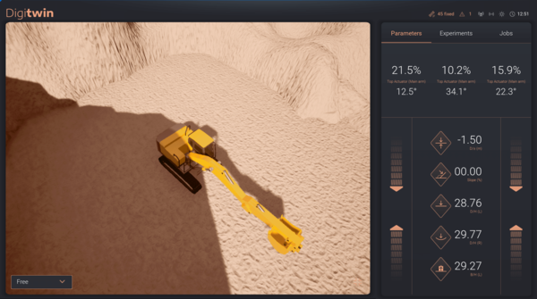 Single viewport in the DigiTwin HMI project built in Unreal Engine.