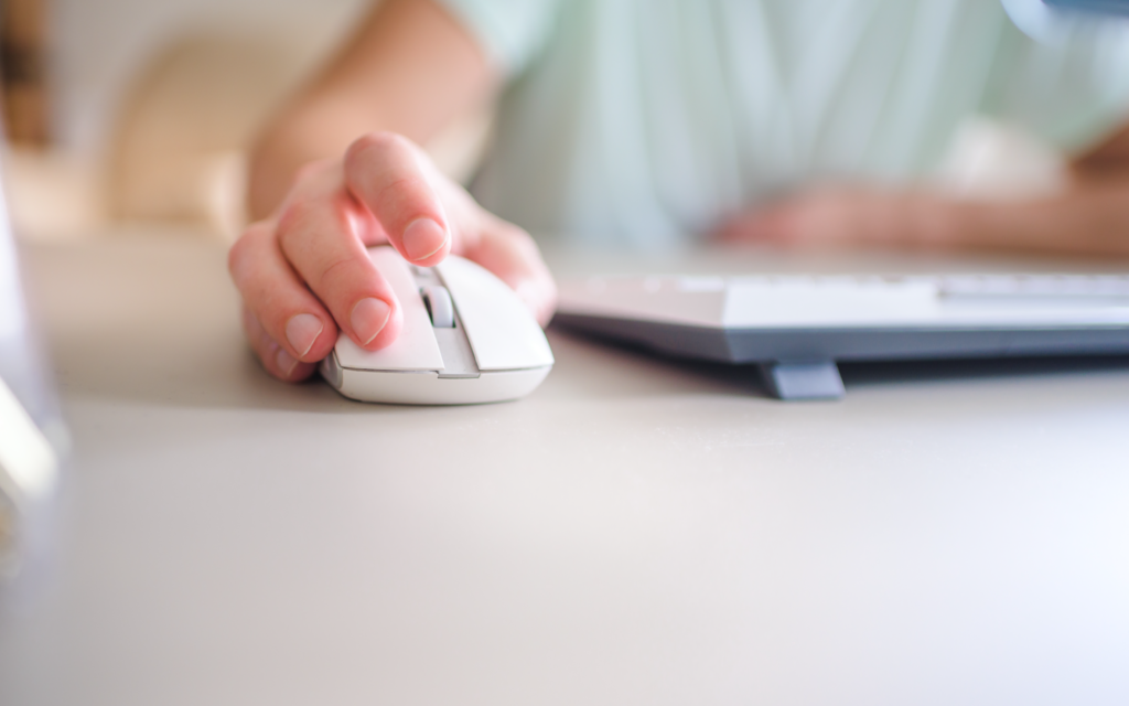 A person browsing recommendation engines