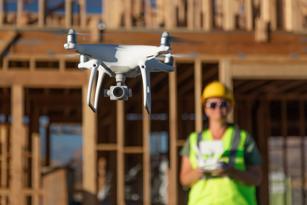 woman steering a commercial drone