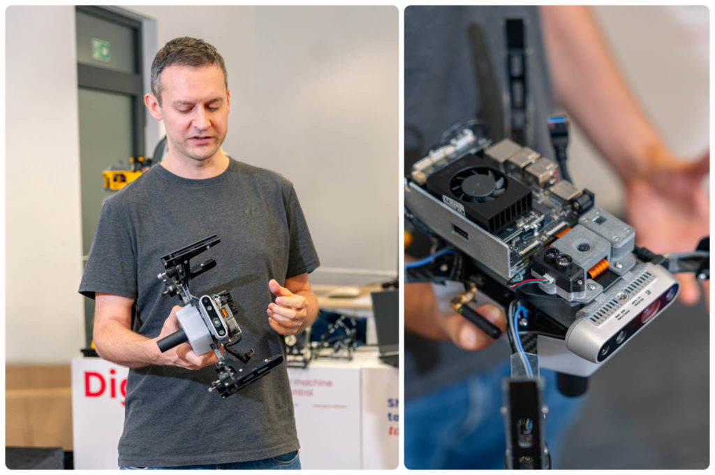 Spyrosoft's developer showing Uvify IFO-S drone platform customisation and platform