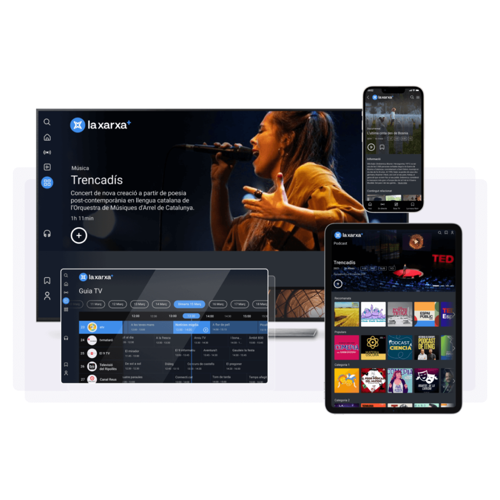 mockup with la xarxa project, projects for broadcasters