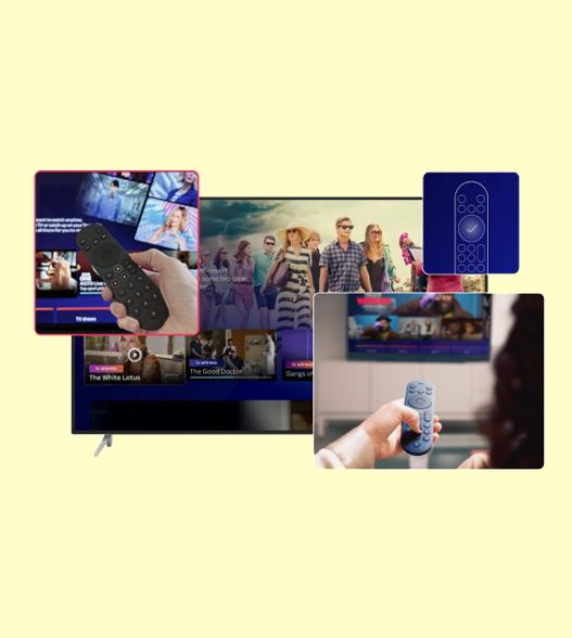 Media and entertainment – user browsing streaming content on TV using modern remote controls for Connected TV apps