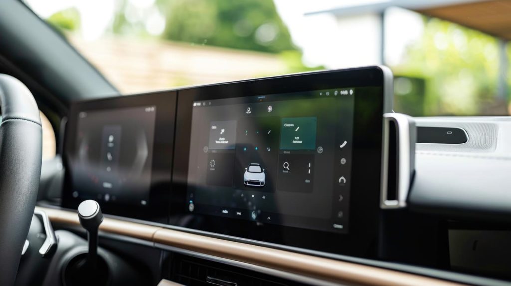 a photo of HMI panel in a car