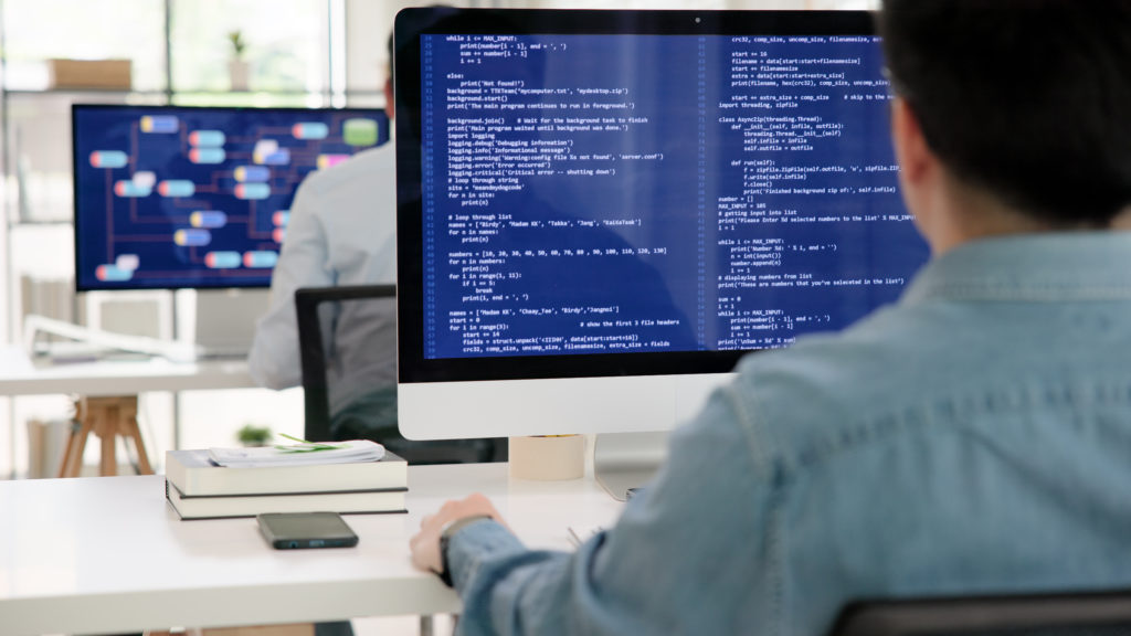 Software developer at work