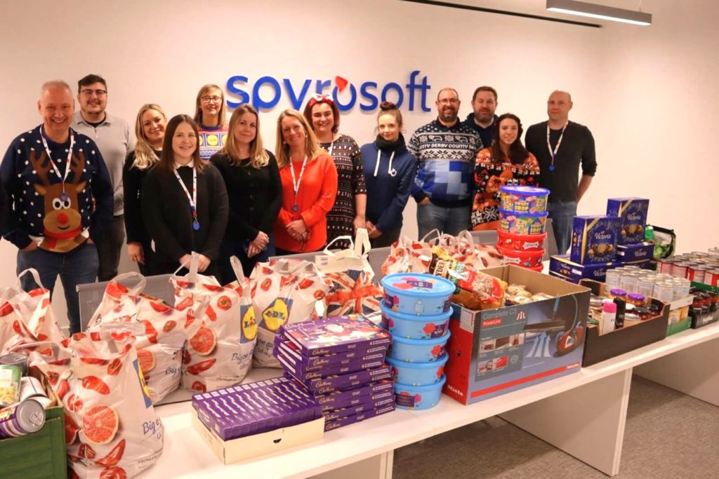 Spyrosoft UK team members during food bank collection - Corporate Social Responsibility