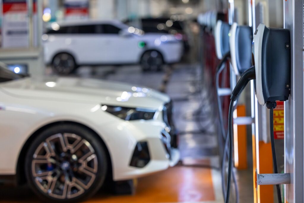 Scaling a market-leading parking system. EV charging point at car parking lot