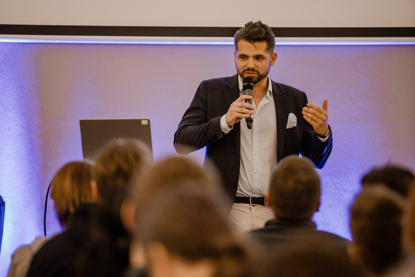 Speaker at one of Spyrosoft's events in Szczecin