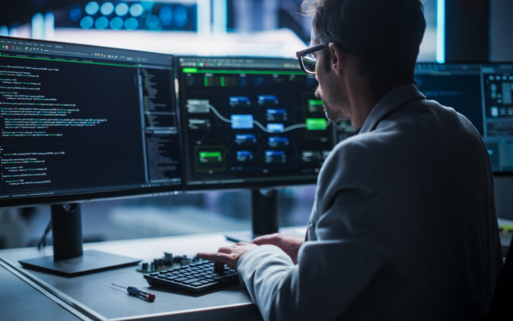 High Tech services. Hifh tech expert working on a Blockchain & decentralised applications